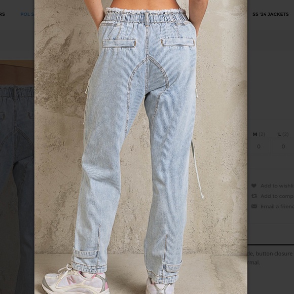 POL Light Blue and White Straight Leg Pants - Picture 6 of 9